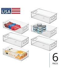 iDesign Plastic Stackable Fridge Bin with Handles, Set of 6, Clear