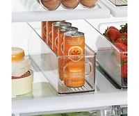 iDesign Plastic Stackable Fridge Bin with Handles, Set of 3, Clear, Made in Usa
