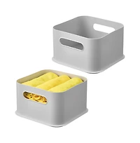 iDesign Plastic Pantry Storage Bin with Handles - Set of 2 - Gray - Made in Usa