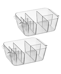 iDesign Makeup Organizer for Bathroom Vanity, Set of 2, Clear, Made in Usa