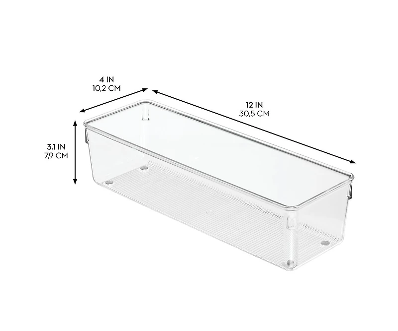 iDesign Drawer Organizer Bins - Set of 6 - Clear