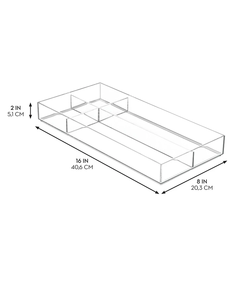 iDesign 4-Section Stackable Makeup Drawer Organizer - Clear