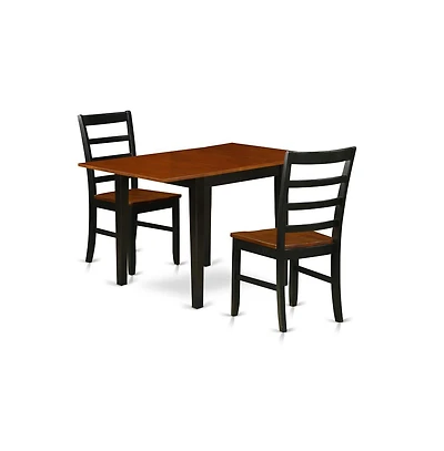 East West Furniture Dining Room Set Black & Cherry