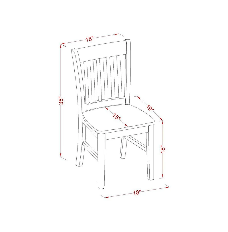 East West Furniture 5 Piece Dinette Sets Includes 1 Drop Leaves Modern Kitchen Table and 4 Linen White Mid Century Dining Chairs with Slatted Back