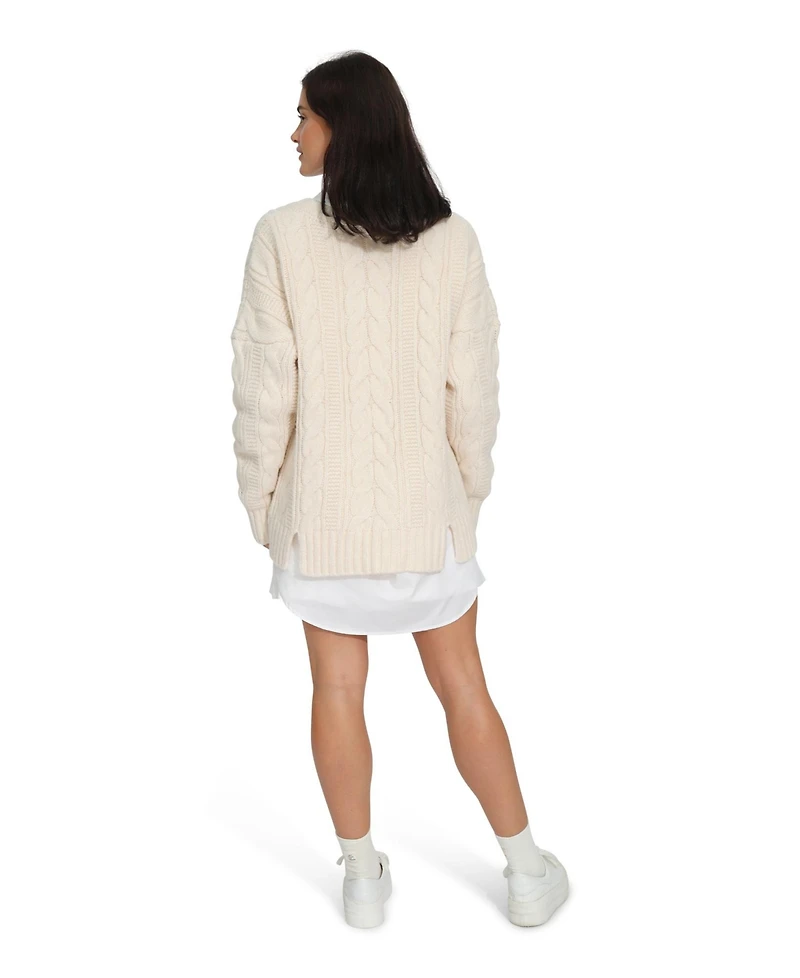 Belle & Bloom Women's Perfect Me Oversized Crew Sweater