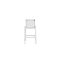 Meridian Furniture Nizuc White Mesh Water Resistant Fabric Outdoor Patio Barstool