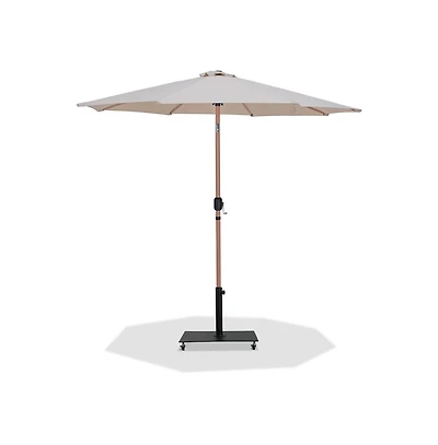 Meridian Furniture Fiji Beige Fabric / Matte Aluminum Patio Umbrella with Base Sets