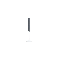 Meridian Furniture Amalfi Black With Cream Piping / Matte White Metal Patio Umbrella with Base Sets