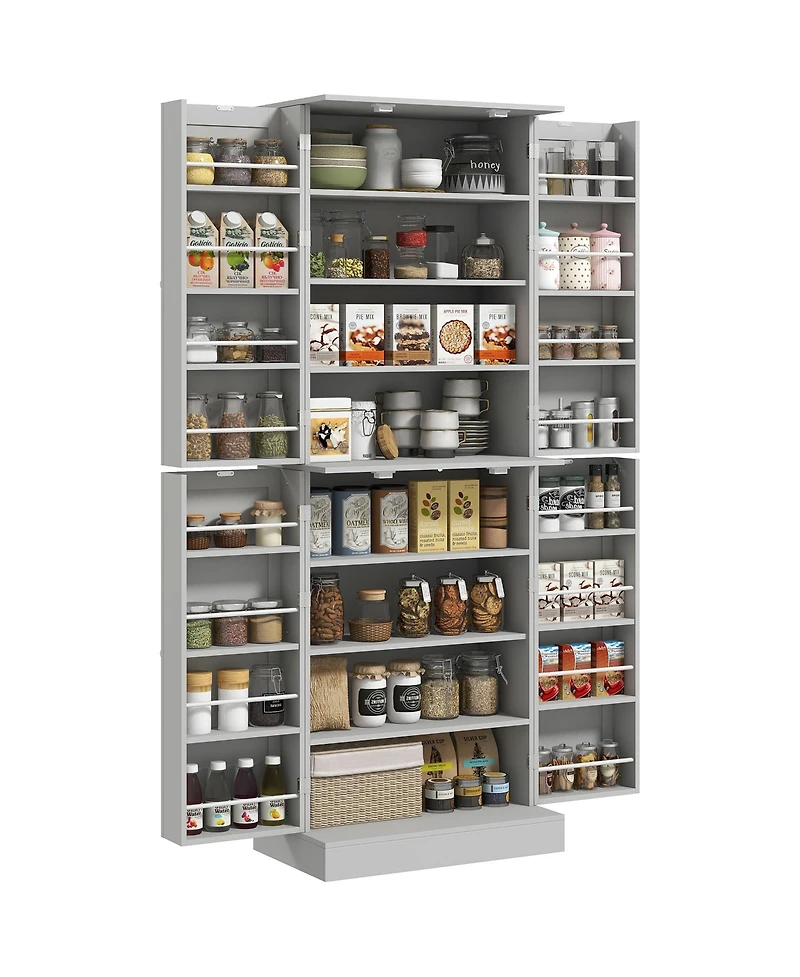 Homcom 65" Kitchen Pantry Cabinet with Adjustable Shelves Spick Racks