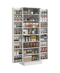 Homcom 65" Kitchen Pantry Cabinet with Adjustable Shelves Spick Racks