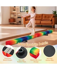 Akiudex Foldable 7ft Balance Beam with Wood Core and Suede Cover