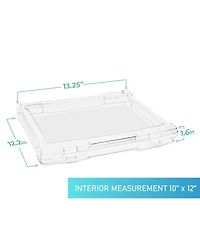 Sorbus Set of 6 Thin Clear Stackable Portable Project Case Fits 10"x12" - Snap-Tight Closure, Ideal for Board Games, Crafts, and Office Supplies