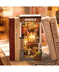 Robotime 3D Puzzle, Sakura Wine Alley Wooden Model with Accessories, Decorative Bookend Stand for Kids Adults, Multicolored, 4.37"7.67"8.7&#