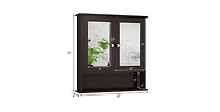 Slickblue Wood Bathroom Wall Cabinet with Mirrored Doors and Interior Storage Shelf