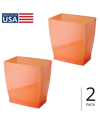 iDesign Small Bathroom Trash Cans, Set of 2, Tango Orange, Made in Usa