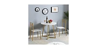 Slickblue Modern 3-Piece Dining Set with Round Wood Table and 2 Chairs for Small Spaces