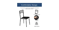 Slickblue Modern 3-Piece Dining Set with Round Wood Table and 2 Chairs for Small Spaces
