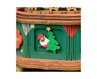 Robotime 3D Puzzles Diy Music Box Building Kits 3D Wooden Puzzle for Aults Teens Christmas Town, Multicolored, 4.05"40.5"5.11"
