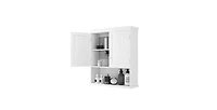 Slickblue Wall-Mounted Bathroom Medicine Cabinet with Open Storage Shelf for Organization