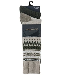 Gold Toe Men's 2-Pack Fairisle Border Reinforced Toe Crew Socks