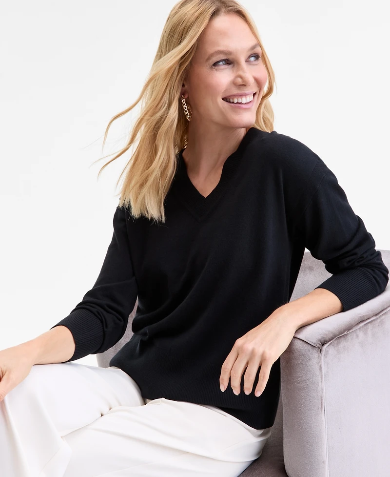 I.n.c. International Concepts Women's V-Neck Sweater, Macy's Exclusive