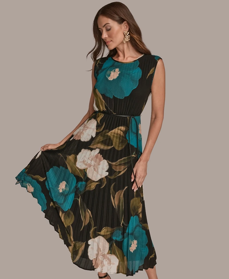 Donna Karan New York Women's Chiffon Floral A-Line Dress