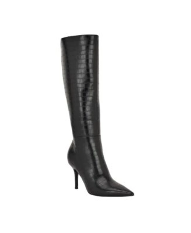 Guess Womens Gressa Tall Pointed Toe Stiletto Boots Regular Wide Calf