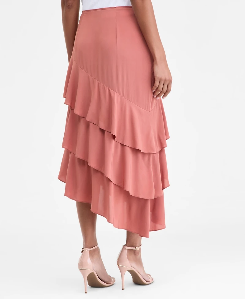 I.n.c. International Concepts Women's Asymmetrical Ruffle Midi Skirt, Macy's Exclusive