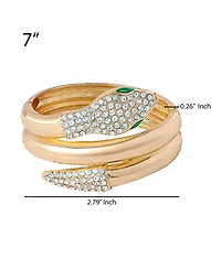 Jessica Simpson Snake Hinge Bracelet in Gold-Tone with Crystal Eyes