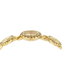 Versace Women's Swiss La Greca Stud Icon Gold Ion Plated Link Bracelet Watch 28mm