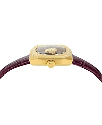 Versace Women's Swiss Medusa Antares Burgundy Leather Strap Watch 35mm
