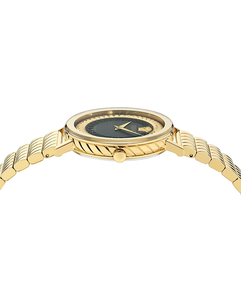 Versace Women's Swiss Delphinus Gold Ion Plated Bracelet Watch 35mm