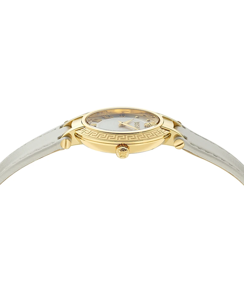 Versace Women's Swiss Antlia White Leather Strap Watch 34mm