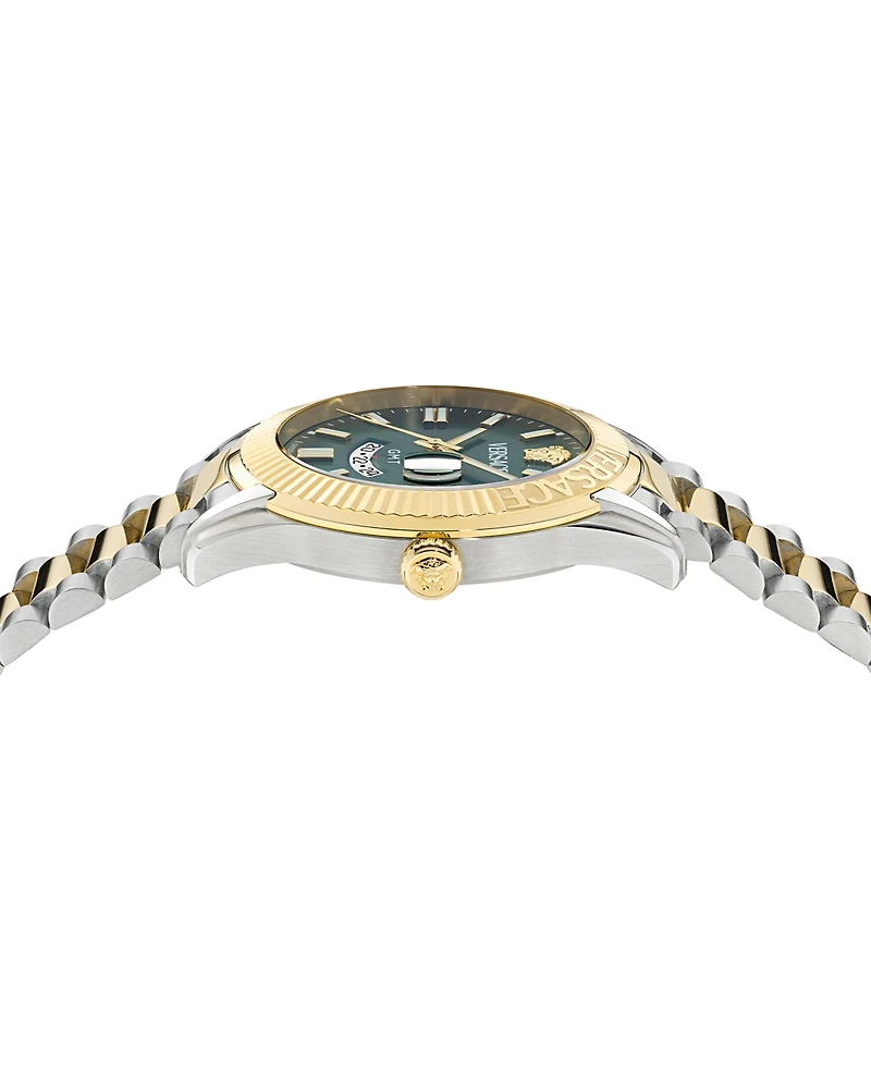 Versace Men's Swiss Apodis Gmt Two-Tone Bracelet Watch 41mm