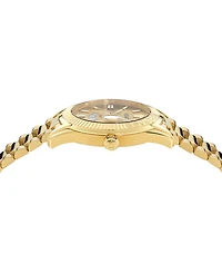 Versace Men's Swiss Apodis Gmt Gold Ion Plated Bracelet Watch 41mm