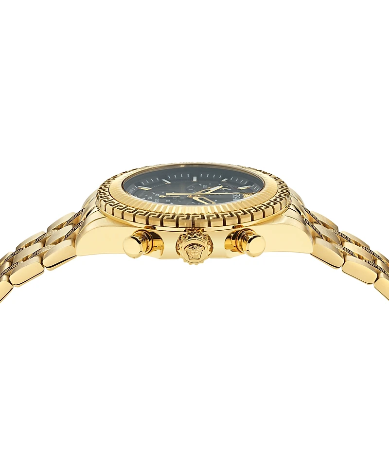 Versace Men's Swiss Chronograph Fornax Gold Ion Plated Bracelet Watch 43mm