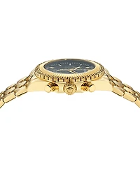 Versace Men's Swiss Chronograph Fornax Gold Ion Plated Bracelet Watch 43mm