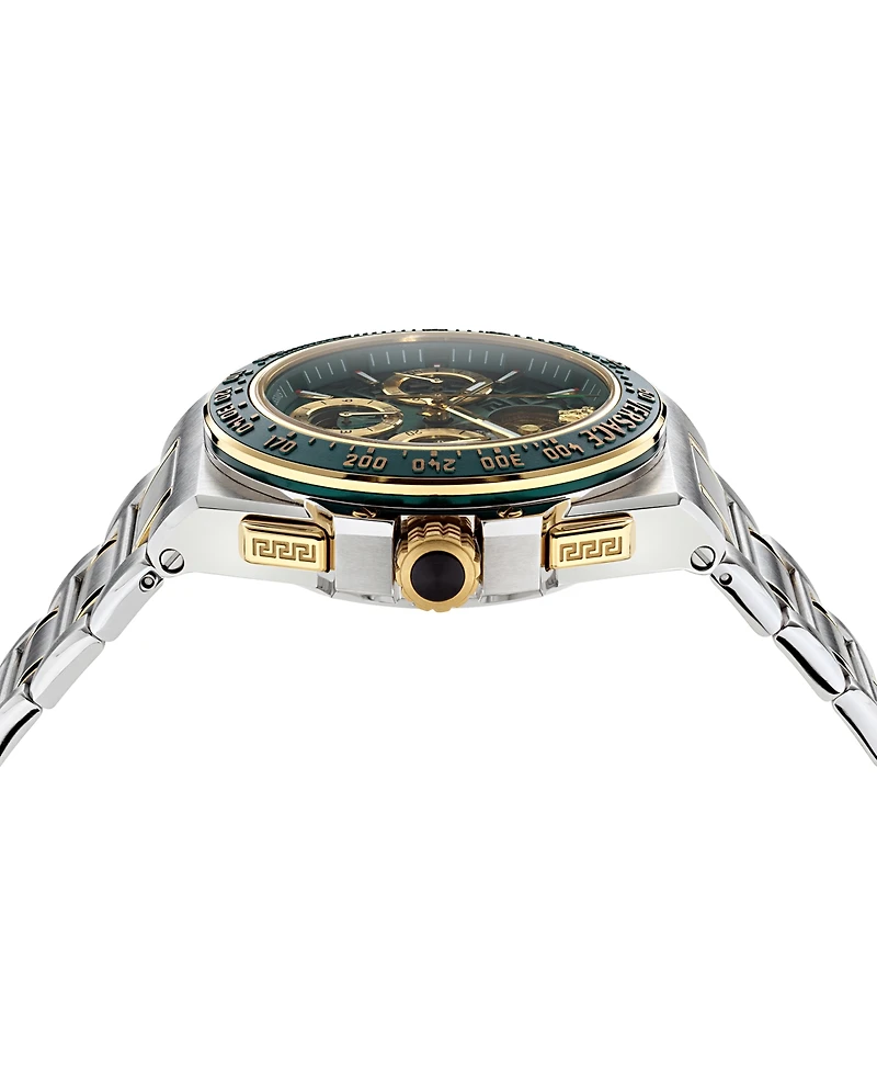 Versace Men's Swiss Automatic Chronograph Greca Extreme Two-Tone Stainless Steel Bracelet Watch 43mm