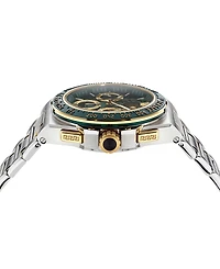 Versace Men's Swiss Automatic Chronograph Greca Extreme Two-Tone Stainless Steel Bracelet Watch 43mm