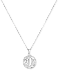 Giani Bernini Cubic Zirconia D Monogram 18" Pendant Necklace in Sterling Silver, Created for Macy's