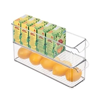 iDesign Stackable Fridge Storage Bin with Handle, Set of 6, Clear, Made in Usa