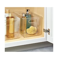 iDesign Plastic Storage Bin with Handles - Set of - Clear