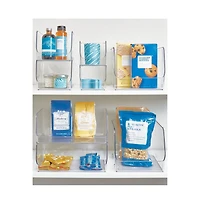 iDesign Stackable Open-Front Storage Bin, Set of 6, Clear, Made in Usa