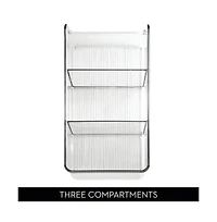 iDesign Stackable 3-Section Storage Bin for Pantry, Set of 4, Clear, Made in Usa