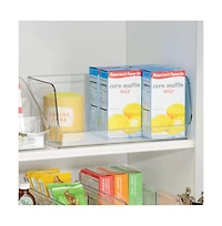 iDesign Wide Stackable Open-Front Storage Bins - Set of 3 - Clear - Made in Usa