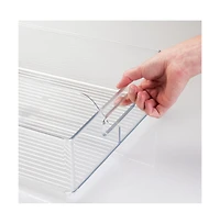 iDesign Divided Storage Bin for Fridge or Pantry, Set of 3, Clear, Made in Usa