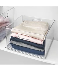 iDesign Plastic Pantry Storage Bin with Handles - Set of 3 - Clear