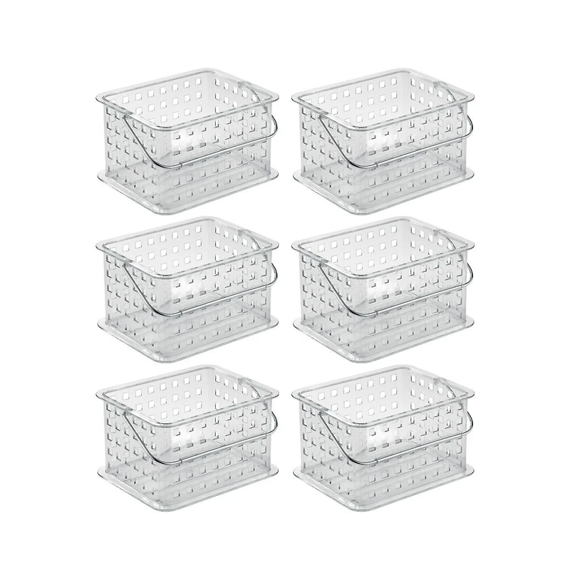 iDesign Small Stackable Shower Basket, Set of 6, Clear, Made in Usa