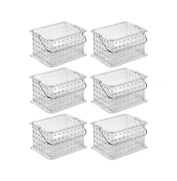 iDesign Small Stackable Shower Basket, Set of 6, Clear, Made in Usa