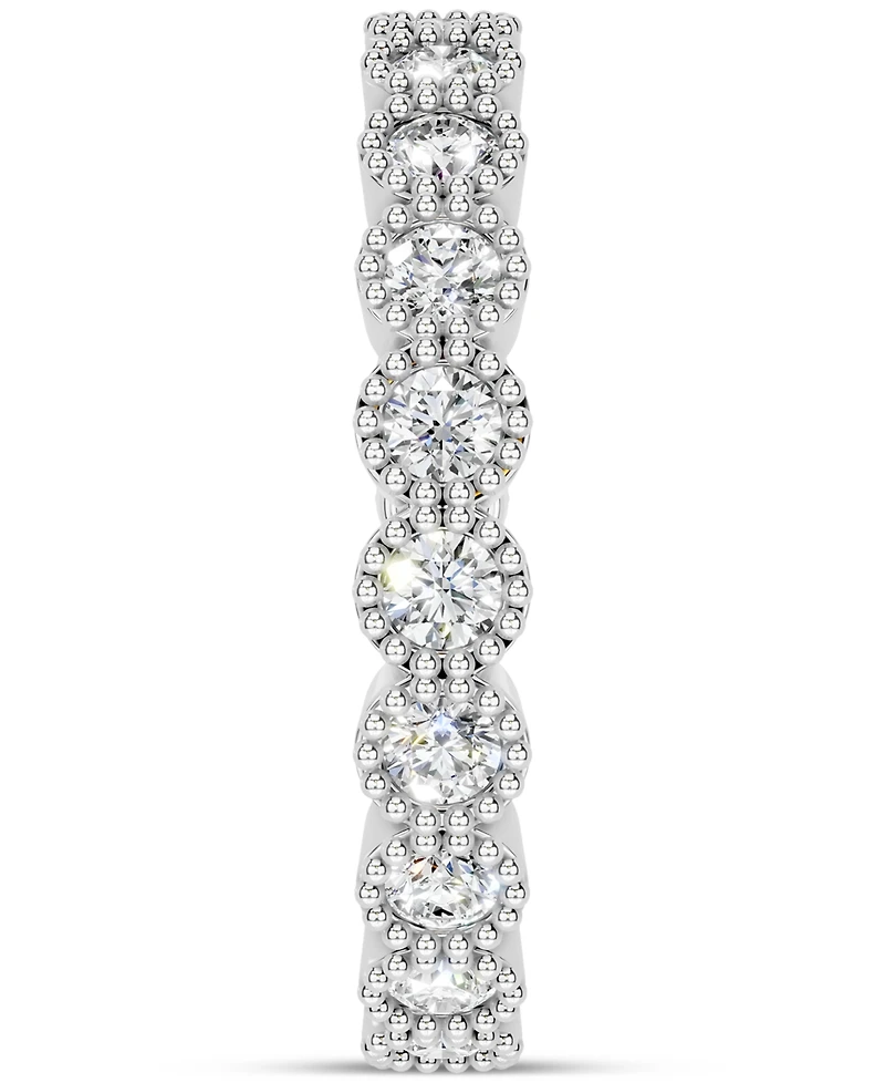 Diamond Milgrain Bead Frame Eternity Band (1 ct. t.w.) Platinum or 14k Gold